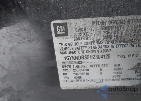 2017 Cadillac Xt5 Luxury из США, поврежденный, VIN 1GYKNDRS5HZ304125